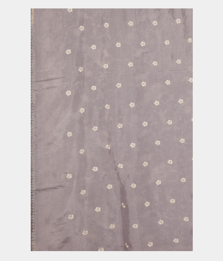 Grey Kora Organza Embroidery Saree T2840363