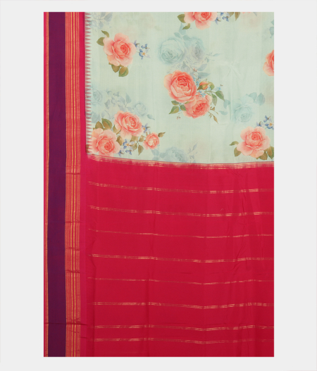 Blue Printed Soft Silk Saree T2831444