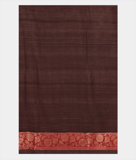 Dark Salmon Pink Tussar Georgette Silk Saree T2559733