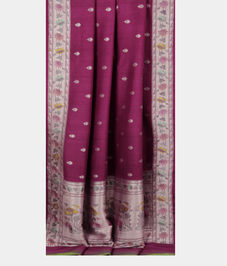 Purple Tussar Georgette Silk Saree T1667552