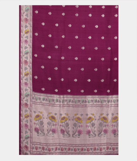 Purple Tussar Georgette Silk Saree T1667554