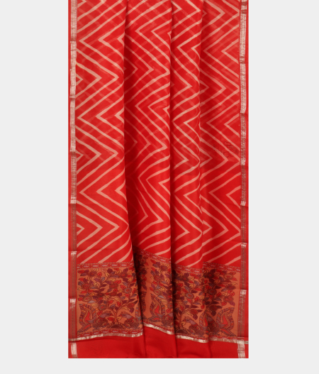 Red Kora Organza Printed Saree T2685002
