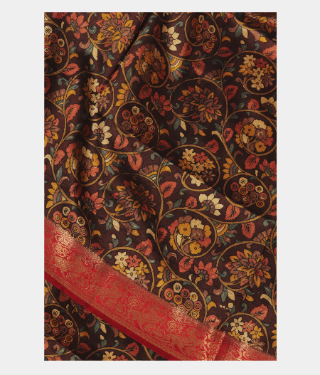 Brown Tussar Printed Saree T271971-image
