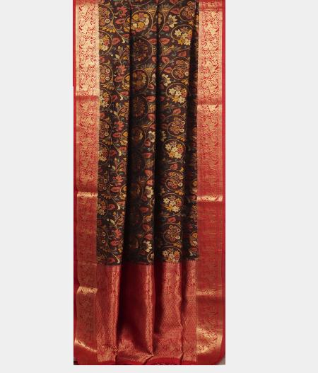 Brown Tussar Printed Saree T2719712