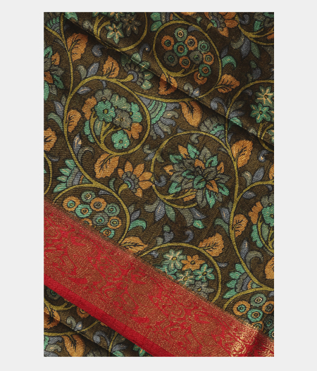 Olive Green Tussar Printed Saree T279173-image