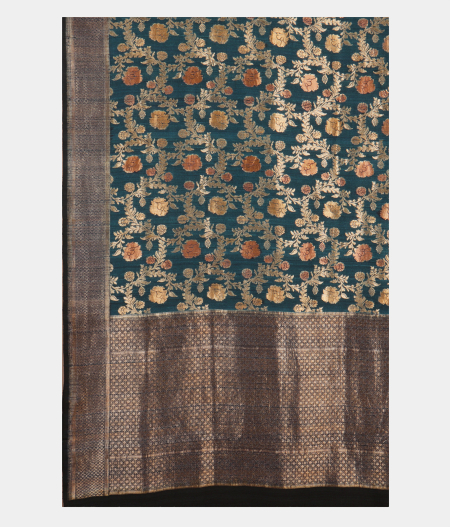 Blue Tussar Georgette Silk Saree T2618264
