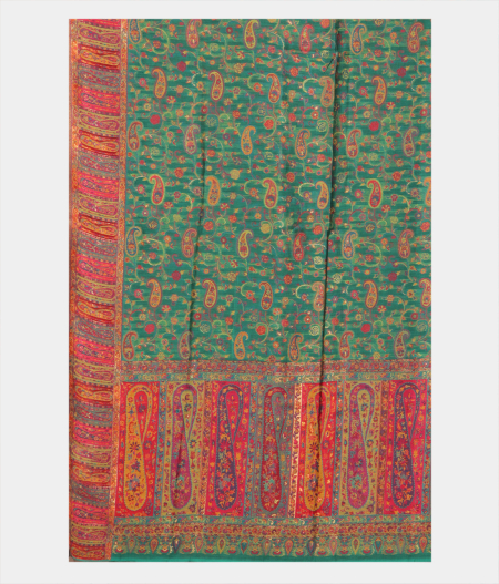 Green Cashmere Kani Silk Dupatta T2680223