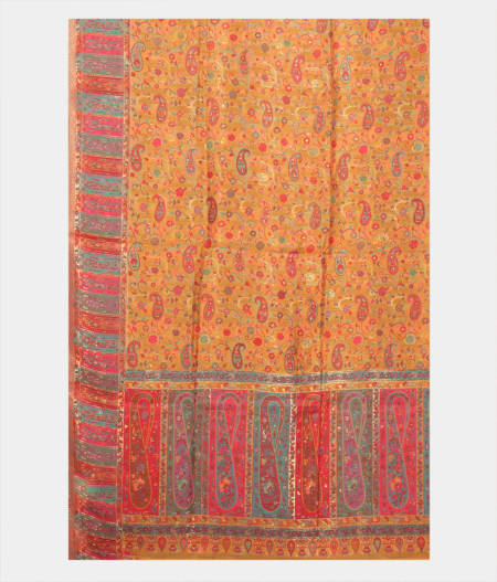 Yellow Cashmere Kani Silk Dupatta T2680193