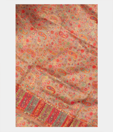 Beige Cashmere Kani Silk Dupatta T201739-image
