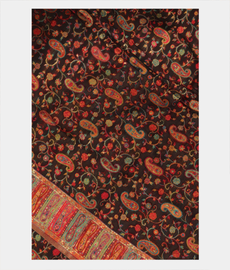 Black Cashmere Kani Silk Dupatta T268035-image