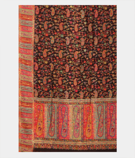 Black Cashmere Kani Silk Dupatta T2680353