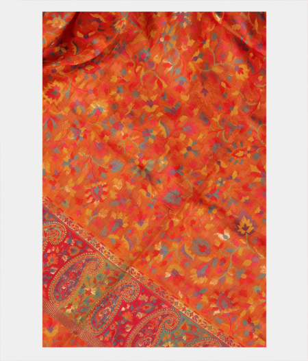 Orange Cashmere Kani Silk Dupatta T201749-image