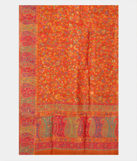 Orange Cashmere Kani Silk Dupatta T2017493