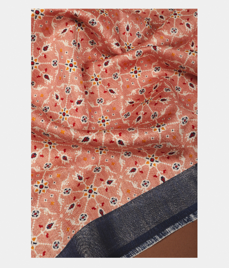 Light Pink Tussar Printed Saree T283104-image