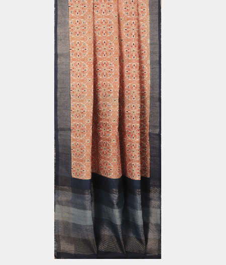 Light Pink Tussar Printed Saree T2831045