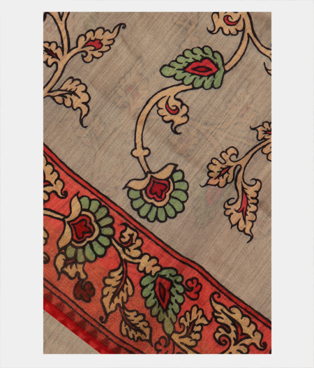 Grey Tussar Printed Saree T283858-image