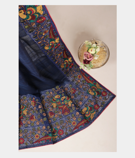 Blue Tussar Cut Work Saree T283476-image