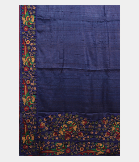Blue Tussar Cut Work Saree T2834764