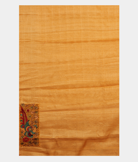 Yellow Tussar Cut Work Saree T2834753