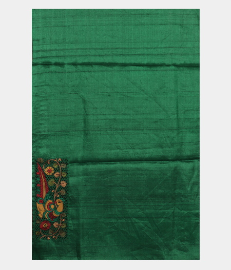 Green Tussar Cut Work Saree T2834733