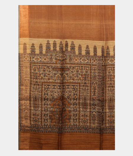 Brown Woven Organza Saree T2831154