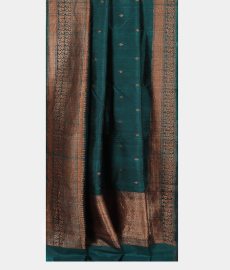 Peacock Blue Banaras Tussar Saree T2842692