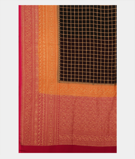 Black Banaras Georgette Silk Saree T2718684