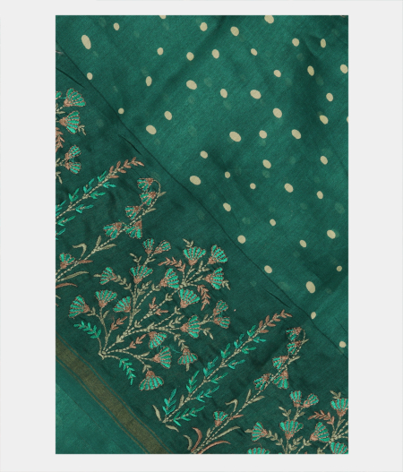 Ocean Blue Soft Printed Cotton Saree T280962-image