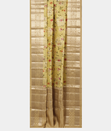 Greenish Yellow Chaniya Silk Saree T2846252