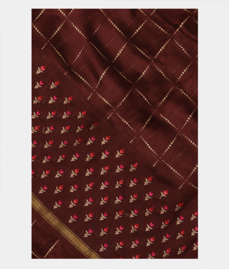 Deep Brown Soft Printed Cotton Saree T280936-image