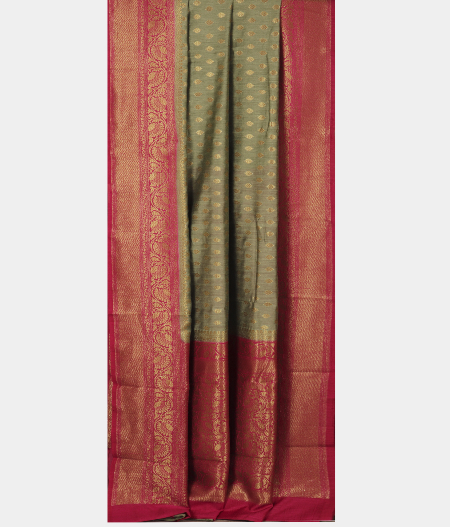 Greenish Grey Banaras Tussar Saree T2847352