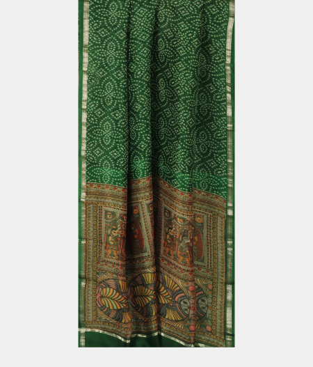 Green Kora Organza Printed Saree T2684942