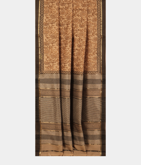 Beige Maheshwari Printed Cotton Saree T2853782