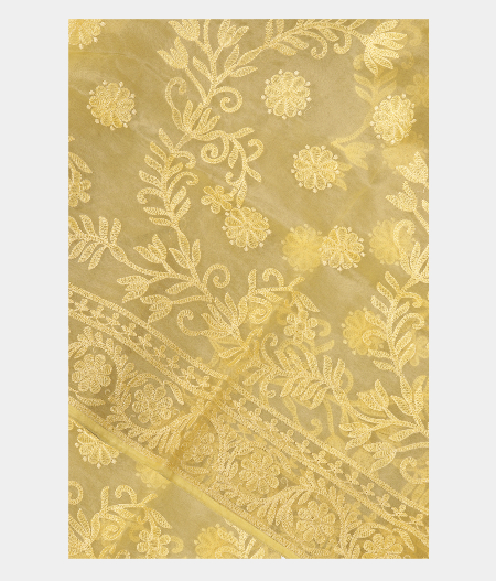 Yellow Organza Embroidery Saree T169066-image