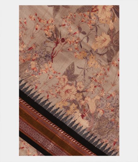 Light Grey Vidarbha Tussar Saree T285334-image