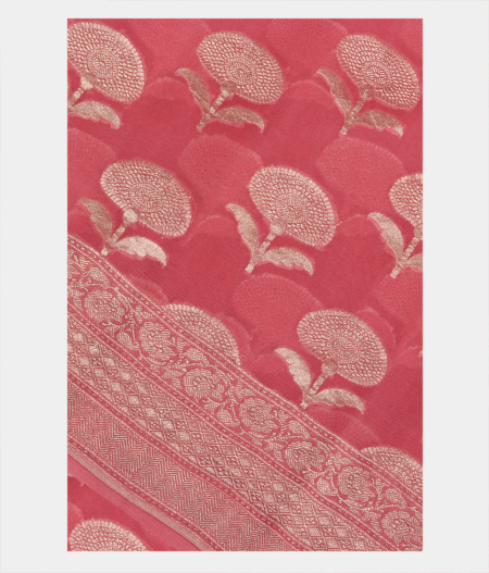 Pink Banaras Georgette Silk Saree T260373-image