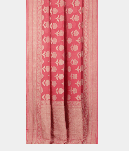 Pink Banaras Georgette Silk Saree T2603732