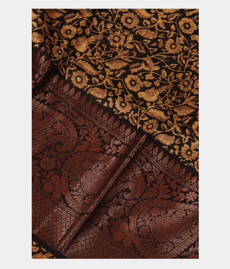 Black Soft Printed Cotton Saree T278836-image