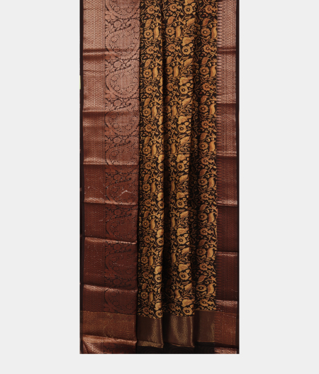 Black Soft Printed Cotton Saree T2788362