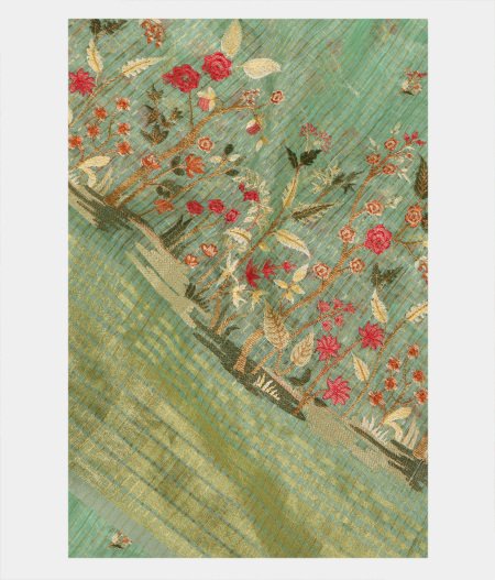 Light Green Linen Embroidery Saree T285325-image