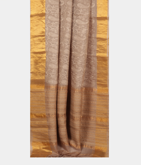 Grey Silk Kota Embroidery Saree T2853622