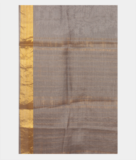 Grey Silk Kota Embroidery Saree T2853593