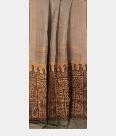 Bluish Grey Woven Organza Saree T2831252