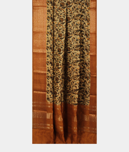 Beige Soft Printed Cotton Saree T2783892