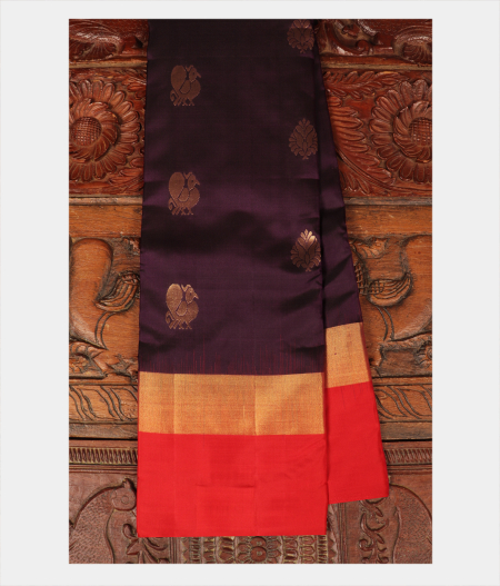 Burgundy Soft Silk Saree T286334-image