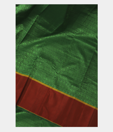 Bottle Green Handwoven Kanjivaram Silk Saree T2512245