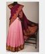 Light Pink Handwoven Kanjivaram Silk Pavadai and Maroon Dupatta T2837471