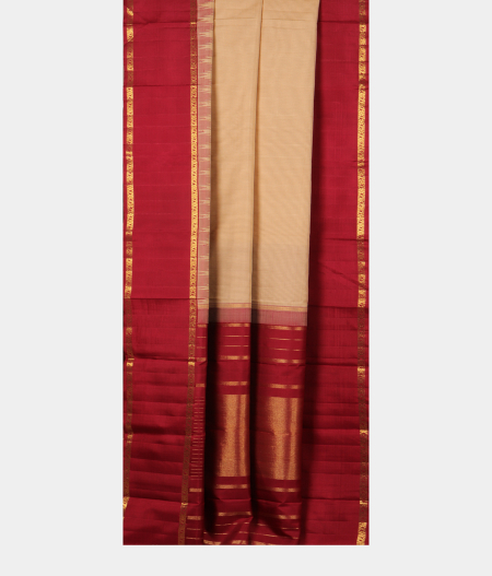 Beige Handwoven Kanjivaram Silk Saree T2605452