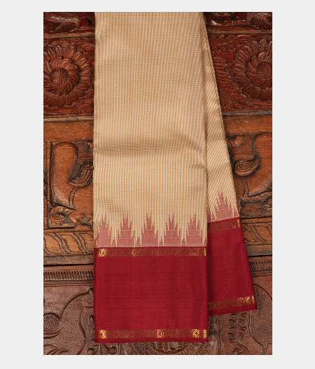 Beige Handwoven Kanjivaram Silk Saree T260545-image