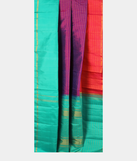 Purple Handwoven Kanjivaram Silk Saree T2855082